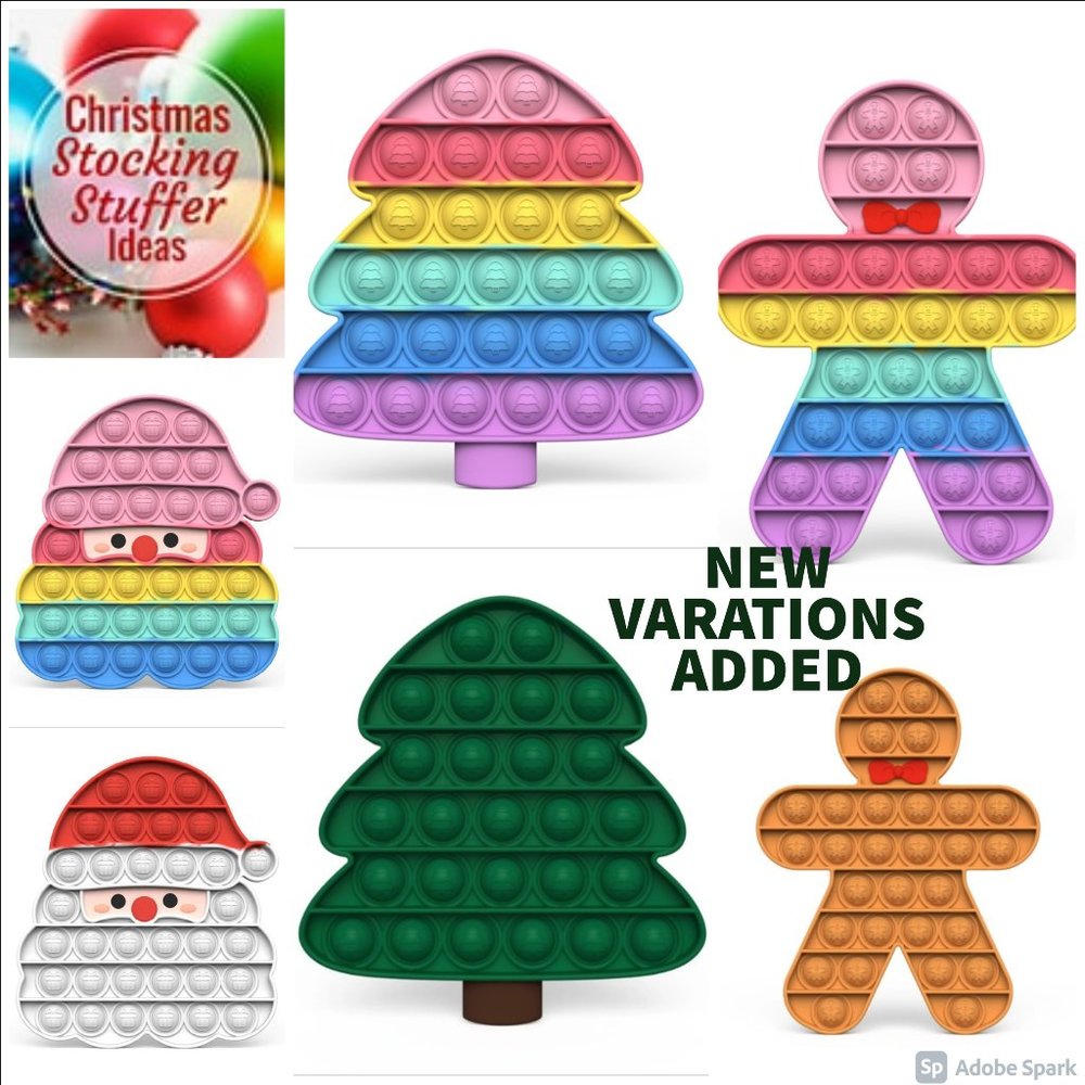 STOCKING STUFFER ALERT***Christmas Push Pop‎ Bubble Fidget Toys***NWOT